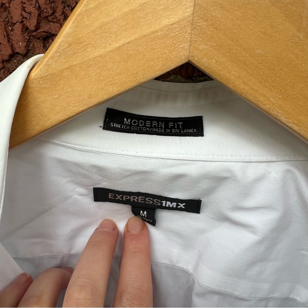 Express White Collared Button Down Long Sleeve Dr… - image 3